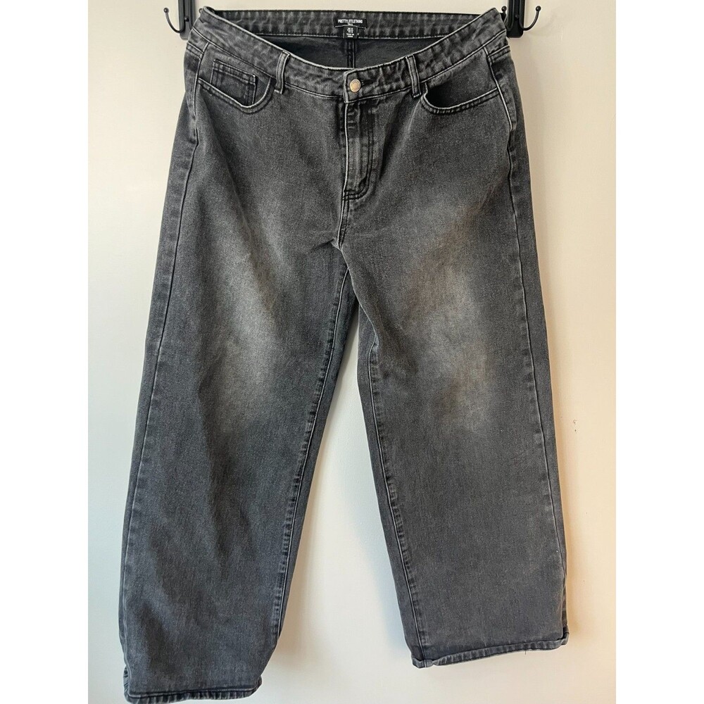 Pretty Little Thing Tall Black Jeans Women’s Size 10 High Rise Straight/Wide Leg